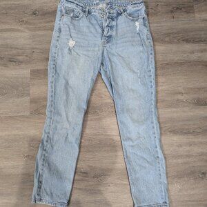 Old Navy Extra High-Waisted Hidden Button-Fly Pop Icon Jeans sz 14